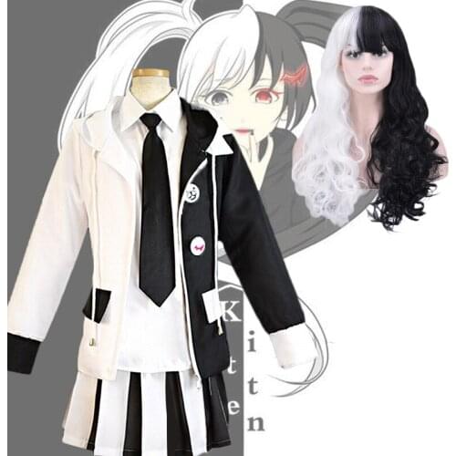 2020 Dangan Ronpa Monokuma Costumes Uniform Coat Shirt Skirt Full Set Men Women Danganronpa Halloween Costume and Wig C110A94