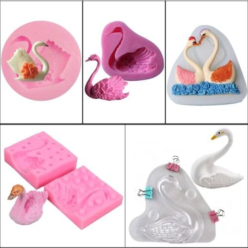 3D Swan Fondant Chocolate Candy Jelly Gift Silicone Mold Baking Soap Mold Sugar Craft Gift Decoration