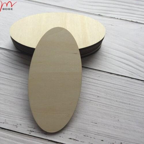 50 pcsUnfinished Wood oval Rustic Wooden Cutout Home Decoration DIY Craft Supplies 12*6cm