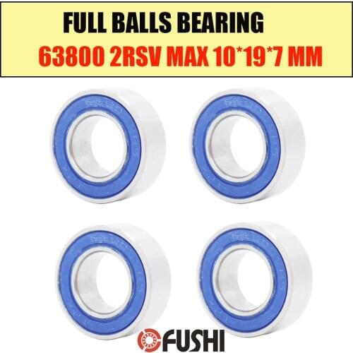 63800 2RSV MAX Bearing 10*19*7 mm 4Pcs C2 Full Balls Bicycle Frame Pivot Bearing 3800 2RS RSV Ball Bearings 63800-2RS 3800LLU