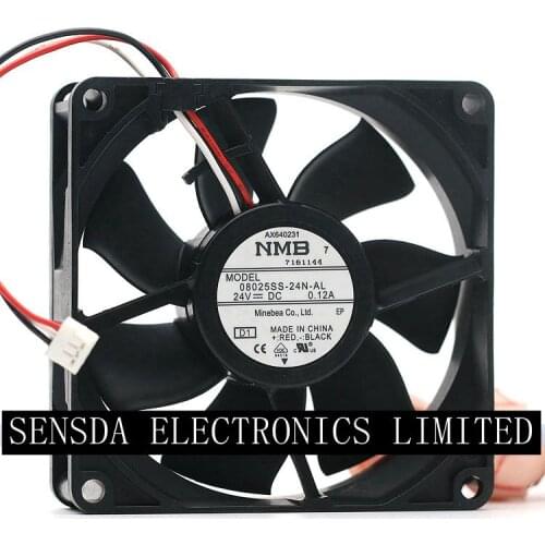 Brand New For NMB 08025SS-24N-AL 8cm 8025 DC 24V 0.12A cooling fan 3100RPM 41.3CFM