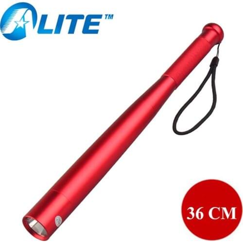 [FREE Ship] Self-defense baton police Torch Light Outdoor Camping Powered Q5 LED Baseball Bat Red Powerful Flashlight Lanterna