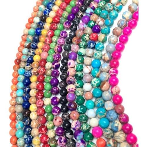 Free shipping Natural Violet Imperial Jaspers Round Beads Sea Sediment Turquoises 4/6/8/10MM for Jewelry Making Diy Bracelet Ear