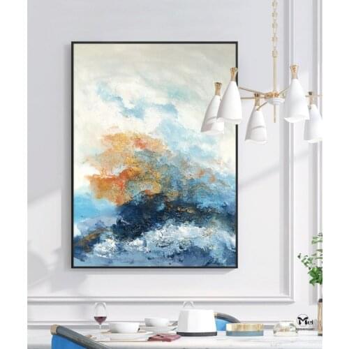 Large Abstract Painting Ocean Painting Modern Artwork Blue Abstract Painting Texture Painting Acrylic Painting Wall Art