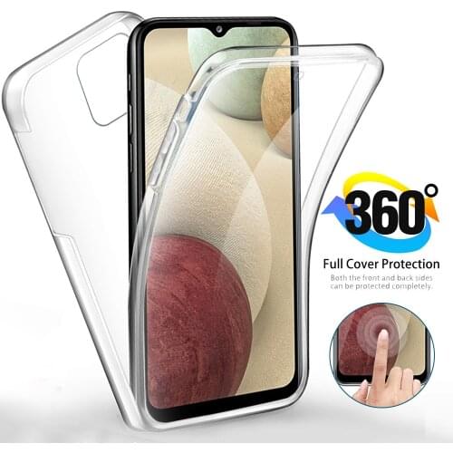 A12 case 360 degree full body protect shell cover for samsung galaxy a12 a 12 sm-125f 6.5'' soft silicone armor shockproof coque