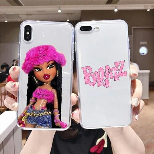 Bratz Cute Cartoon girl Doll Phone Case For Samsung Galaxy Note 4 8 9 10 20 S8 S9 S10 S10E S20 Plus UITRA Ultra transparent