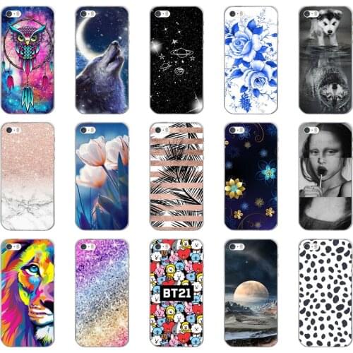O Phone Case For iPhone 5S 5 S SE Soft Silicone TPU Cute Patterned Paint For iPhone 5S 5 S SE Cases