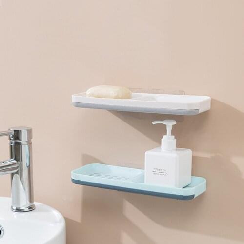 Soap Dishes Sponge Holder Bathroom Organizer Wall Mounted Storage Rack Soap Box Hanging Shelf Double Bathroom Soap Box Shelf