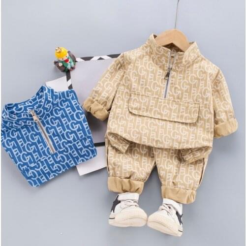 Long sleeve childrens suit 2021 spring and autumn baby boys 2-piece suit coat + womens childrens suit with open crotch