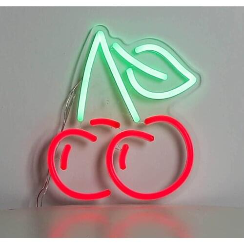 Fruit Cherry Flex Neon Sign Customized Luminous Neon for Home Bar Hotel Decoration