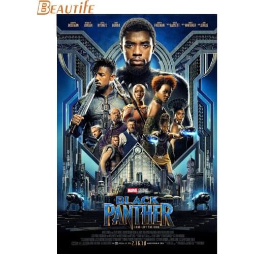 Hot Sale Custom Black Panther Poster Home Decoration Fashion Silk Fabric Wall Poster Custom Poster