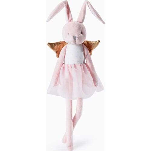 41CM Pink Plush Toy Soft Cute Rabbit Doll with Angel wings Mesh skirt Dress for Children Accompany sleeping Baby Birthday Gift
