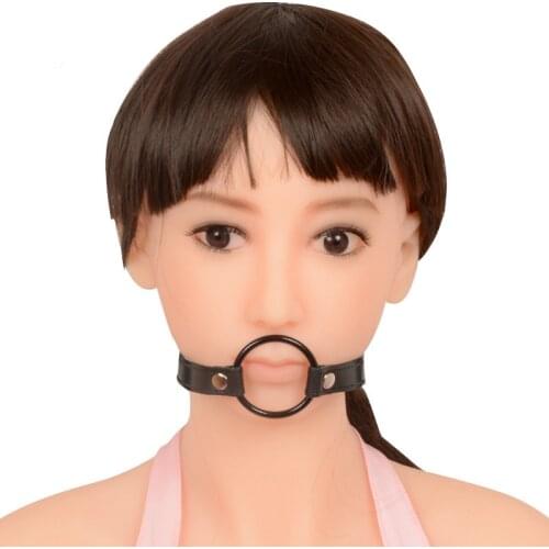 Sex Oral Mouth Gag BDSM Hood Bondage Gear Leather Blowjob Mouth Bite Penis Gag for Woman Penis Insert Cock Gags Adult Sex Toys