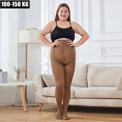 2020 150kg Plus Size Women Tights 120D Autumn Winter Warm Pantyhose Large Size High Waist Female Stretchy Slim Velvet Tight