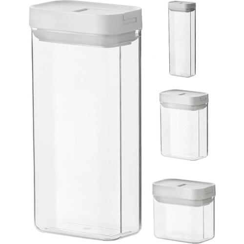 Food Storage Box Clear Easy Pouring Lock Lids Stackable ABS Durable Food Storage Container Kitchen Organizer Boxes