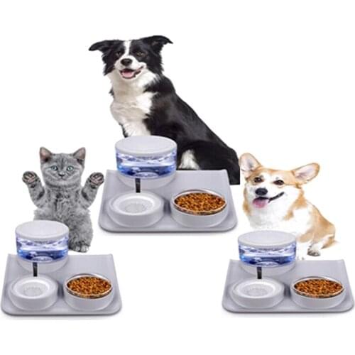 Pet Food Feeder Automatic Water Dispensers Detachable Dog Feeder Bowl No-Spill Pet Food Water Bowls For Cats Dog