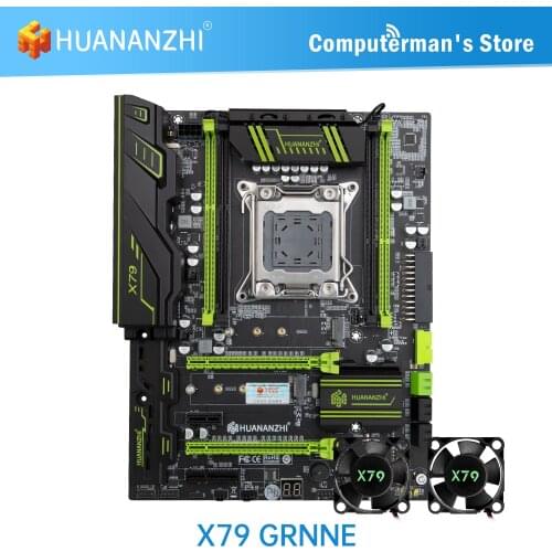 HUANANZHI X79 GREEN X79 Motherboard Intel XEON E5 LGA2011 All Series DDR3 RECC Non-ECC Memory supports NVME NGFF Workstation