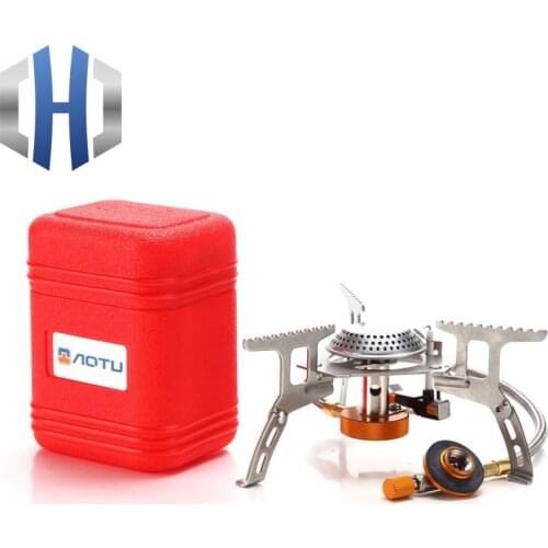EDC 15*7.5CM Mini Camping Stoves Folding Outdoor Gas Stove Portable Furnace Cooking Picnic Split Stoves 3500W Cooker Tools