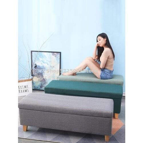 Multifunctional Shoe Changing Stool Washable Storage Sofa Bench Fabric Storage Stool Bed End Stool Fitting Room Stool In Bedroom