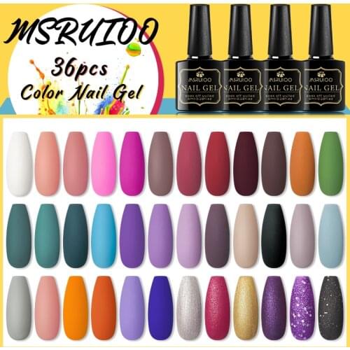 MSRUIOO 8ml Gel Nail Polish Glitter For Manicure Set Nail Art Semi Platium UV LED Lamp Nail varnishes Base Top Coat Gel Lacquer