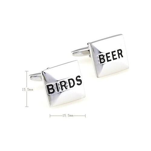 IGame Factory Price Retail Mens Cufflinks Brass Material Beer Birds Design Cuff Links