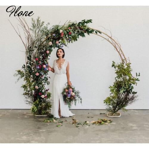 Outdoor Double Wedding Arch Round Ring Christmas Backdrop Stand Halloween Party Home Decoration Stage Background Circle Arch