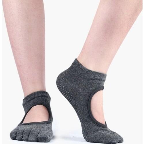1 Pair Lace-up Yoga Socks Split Toes Ballet Dance Floor Exercise Yoga Clothing Pilates Sports Breathable Non-slip Women