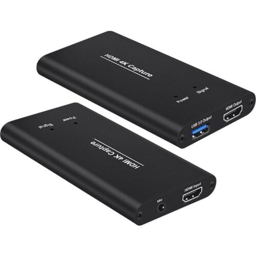 USB3.0 HDMI 4K 60Hz Video Capture Card HDMI To USB Video Recording Box Dongle Game Streaming Live Stream Broadcast W/ MIC Input