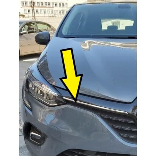 Front Grille Chrome Trim For Clio 5 2020 2021 Stainless Steel Cover Frame Car Tuning Modify Chromium Styling Accessory 2 Pcs