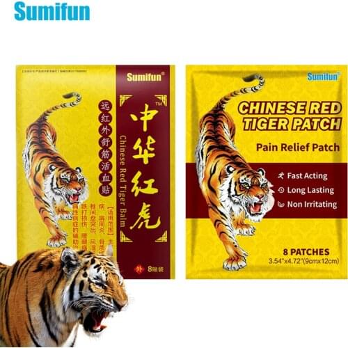 2Types Sumifun Red Tiger Balm Arthritis Patch Body Relaxation Herbal Plaster Muscle Neck Sprain Joint Relieve Pain Stickers