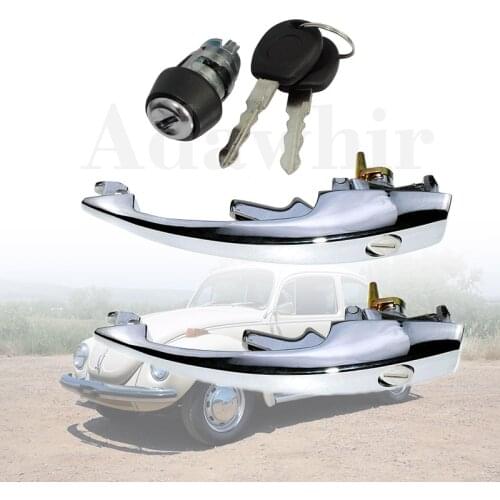 1PCS ignition lock 1H0905855+2PCS 113898205M 113837205M door handle for VW Super Beetle Bug1968-1979