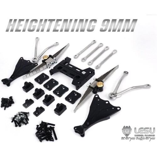 Raised 9MM Rear Metal Suspension for 1/14 LESU RC Tractor Truck Dumper Lock Differential Small Axles Model