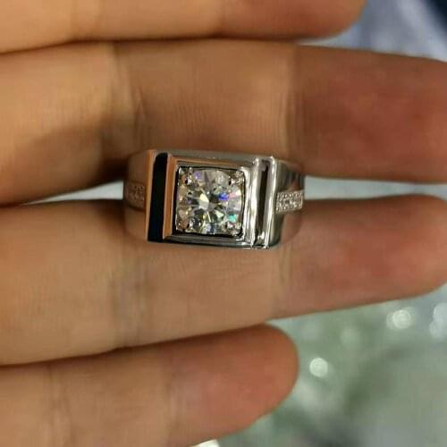 S925 sterling silver Moissanite ring Diamond rings for men couple wedding women adjustable white bright shine Classic simple