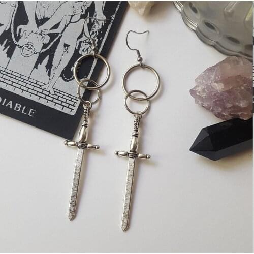 Swords chandelier chain earrings Swords earrings