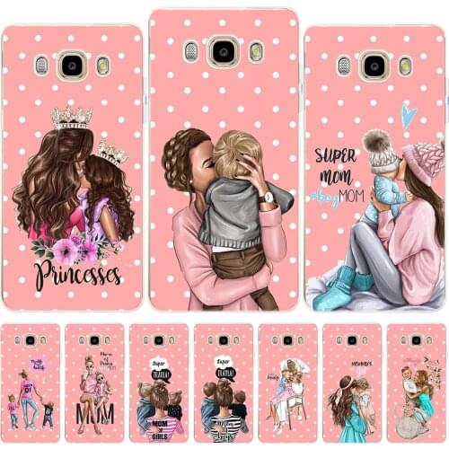 Super Mama Girl Mom Boy Baby Soft Case For Samsung Galaxy J2 J5 Prime J3 J5 J7 2017 J8 J4 J6 2018 M10 M20 M30 Silicone Cover