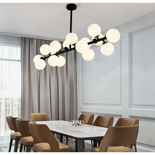 Modern black 16Heads Magic Bean Glass G4 Pendant Lamp DNA Molecular Glass Ball Pendant Light Parlor Light AC100-240V