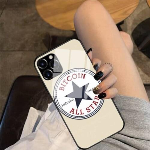 Bitcoin All Star Phone Case Glass Phone Case For iphone 12 11 Pro Max XS XR X 8 7 Plus SE2 Case