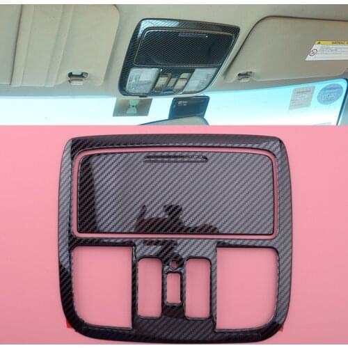 Carbon Fiber Look Front Roof Reading Light Button Cover Trim Car fit for Honda Accord Crosstour 2008 2009 2010 2011 2012 2013