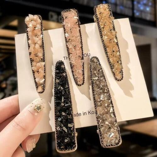 Woman Rhinestone Hairpins Girls Hair Clip Girls Hair Accessories Stick Femme Barrettes Hairpin Ornaments Hairgrip Alloy Headwear