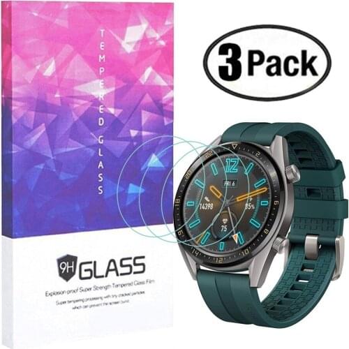 3 Pcs Screen Protector For HUAWEI Watch GT Active Watch Tempered Protective Glass Film 9H 2.5D Explosion-proof Anti Scratch Film