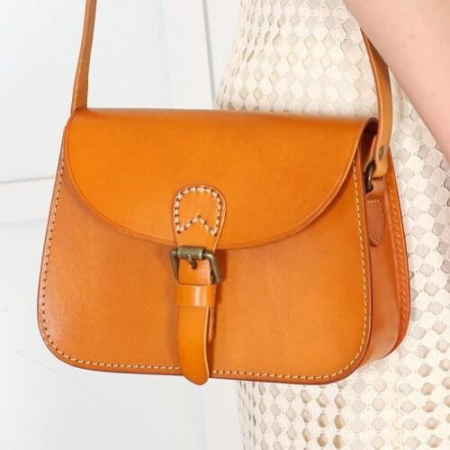 Fashion high-quality natural real cowhide ladies large-capacity saddle bag luxury summer lightweight one-shoulder diagonal bag
