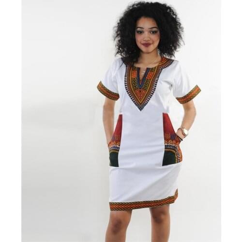 YSDNCHI Print Shirt Dress V neck Robe Femme Summer Vintage Dress Women Tunic Casual Beach Dress African XXXL Plus Size Dress