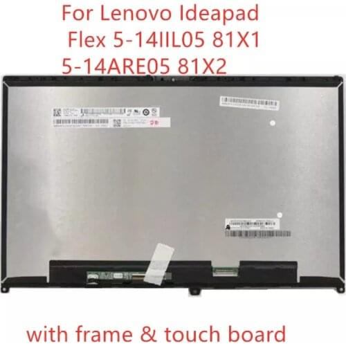 14 inch LCD Screen Display Panel Touch Digitizer Glass Assembly with Bezel For Lenovo Ideapad Flex 5-14IIL05 81X1 5-14ARE05 81X2