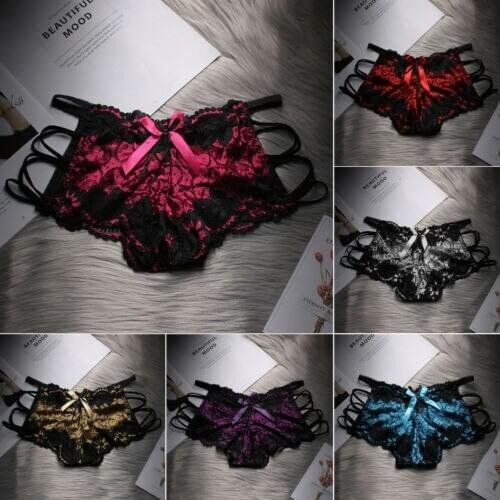 1 PC Women Lace Briefs Printed Patchwork Panties Thongs G-String Lingerie Knickers Female Sexy Exotic Apparels 6 Colors