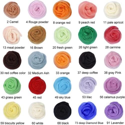 10/50g Faux Wool Felting DIY Needlework Spinning Felt Soft Roving Wool Fibre for Needle Felting Handmade Spinning Craft Felting