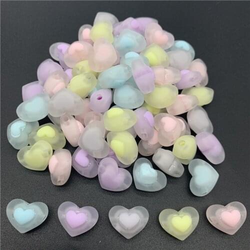 15pcs 17mm Acrylic Spaced Beads Transparent Heart Shape Beads For Jewelry Making DIY Necklace Earrings Accessories