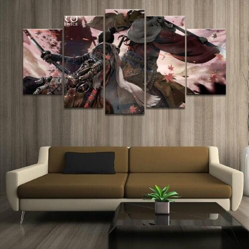 5 Piece SEKIRO Shadows Die Twice Games Art Print Canvas Paintings Wolf Ninja Picture Wall Paintings for Home Decor5