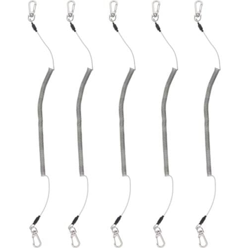 5x Canoe Kayak Paddle Leash Rope Clip 45cm Fishing Rod Tether Holder Lanyard Safety Bungee Tied Shock Cord