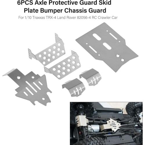6PCS Axle Protective Guard Skid Plate Bumper Chassis Guard for 1/10 Traxxas TRX-4 Land Rover 82056-4 RC Crawler Car Parts