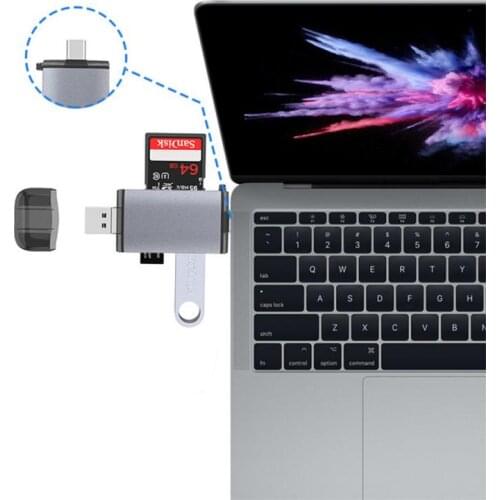 6 In 1 USB 3.1 Type C / USB / Micro USB / SD TF Memory Card Reader OTG Hub Adapter Mobile Phone Adapters